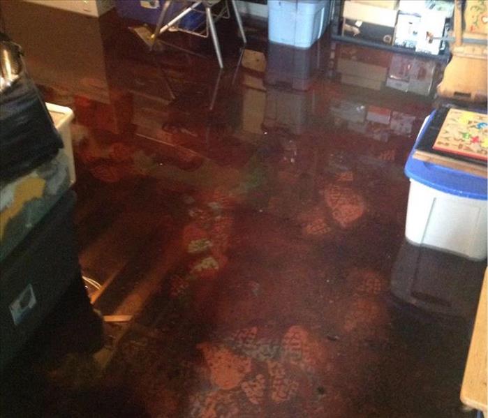 Flooded basement due to intense storms & heavy rains 